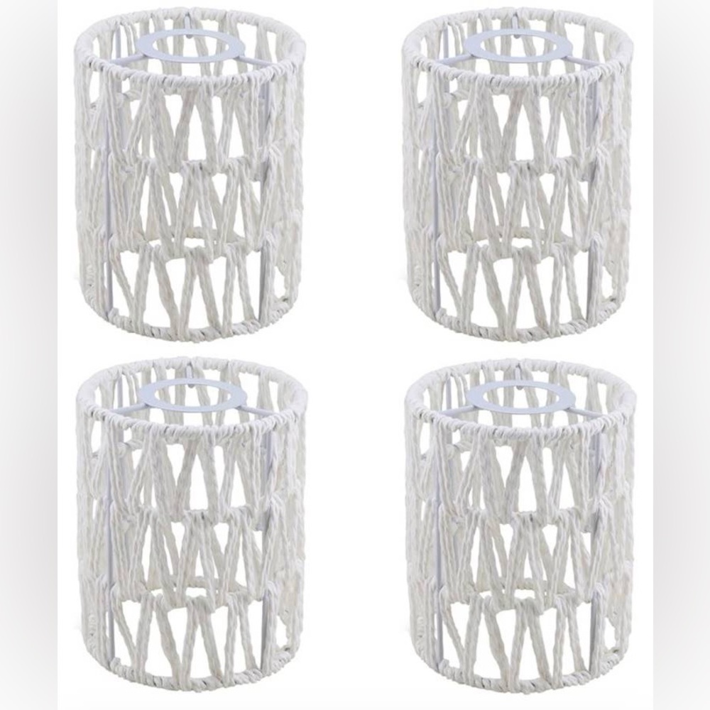 Rattan Lamp Shade Set of 2 - Picture 5 of 8